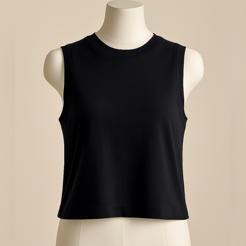 Vince Black Sleeveless Fleece Top - Slightly Cropped - NWOT